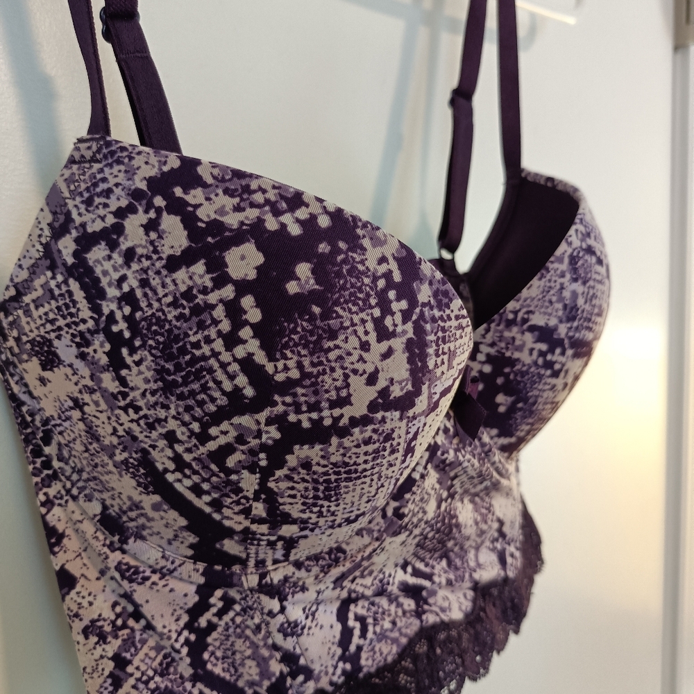 Adore Me Meissa Push-up bra, 34B, purple snakeskin pattern